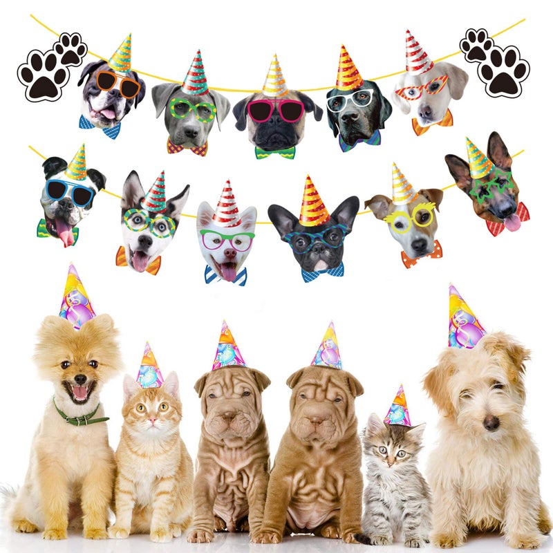 TSJ Dog Birthday Banner, Dog Theme Party Bunting Decoration Puppy Party Supplies for Birthday Party Baby Shower - Image 5